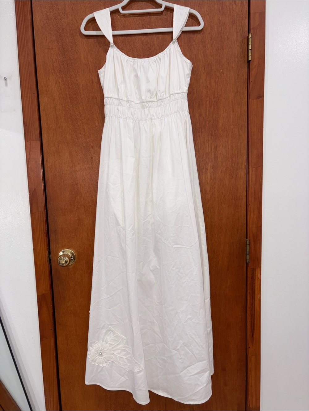 Made In ITALY 🇮🇹 White Maxi Sundress with Gathered Waist